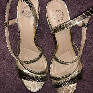 Gold strap heels
